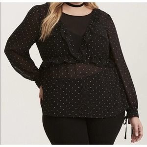 TORRID Ruffle Polka Dot Blouse